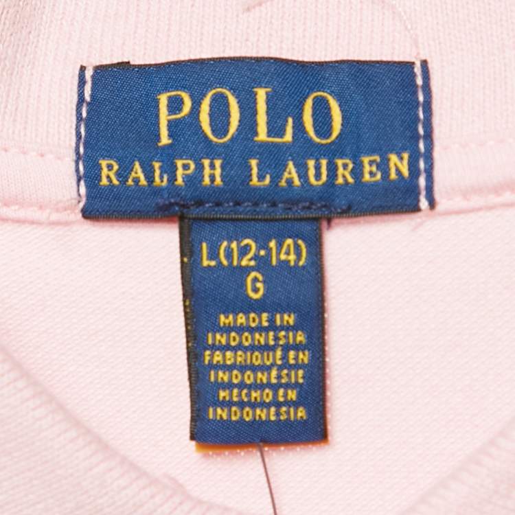 Pre Owned Polo Ralph Lauren Kids Pink Cotton Flare Polo Dress 12-14 Yrs