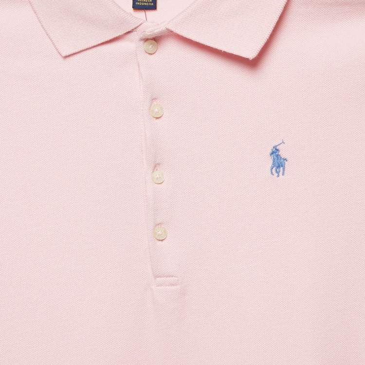 Pre Owned Polo Ralph Lauren Kids Pink Cotton Flare Polo Dress 12-14 Yrs