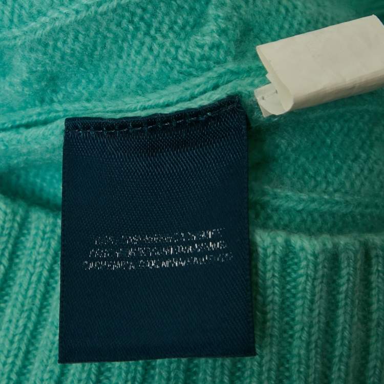 Pre Owned Polo Ralph Lauren Kids Mint Green Cable Knit Sweater 10-12 Yrs 