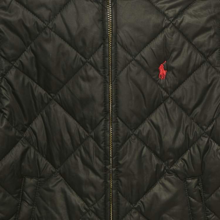 Pre Owned Polo Ralph Lauren Black Synthetic Quilted Jacket 8 Yrs