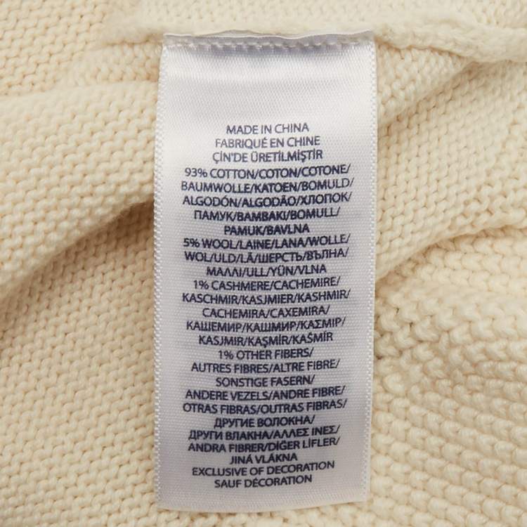 Pre Owned Polo Ralph Lauren Ivory Dog Intarsia Wool Knit Sweater 4Yrs