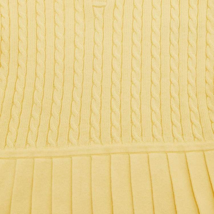 مملوكة مسبقًا Polo Ralph Lauren Kids Yellow Cable Knit Dress Size 3 Yrs