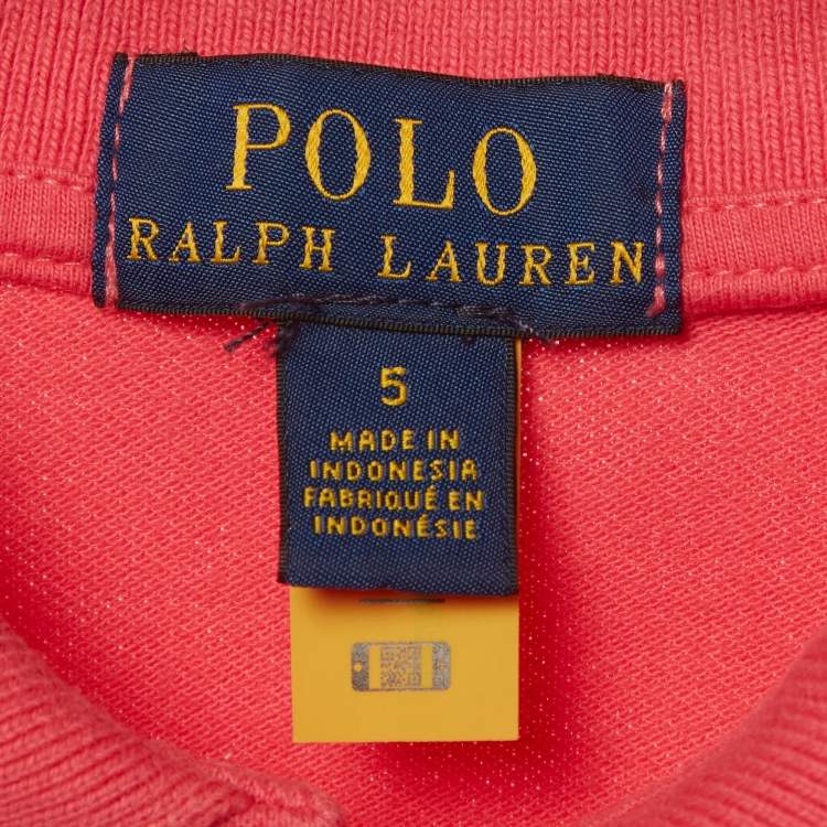 Pre Owned Polo Ralph Lauren Kids Pink Cotton Pleated Polo Dress 5Yrs