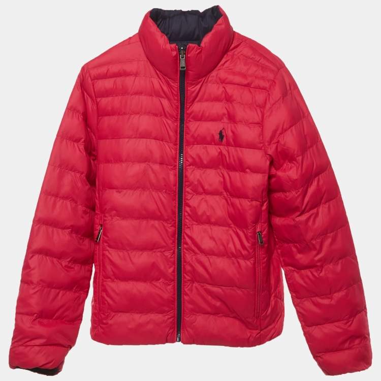 Pre Owned Polo Ralph Lauren Pink/Navy Blue Synthetic P-Layer 2 Reversible Jacket 10-12Yrs