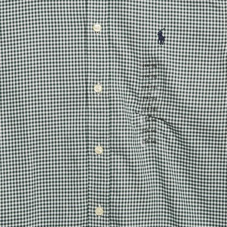 Pre Owned Ralph Lauren Kids Green Gingham Cotton Blake Shirt L (14-16) 