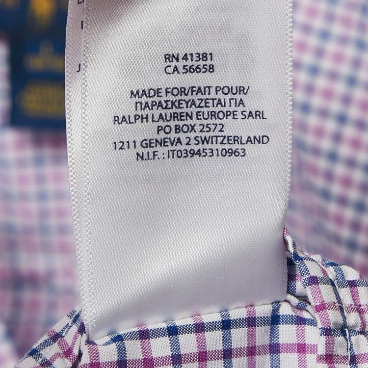 Pre Owned Ralph Lauren Kids Purple Checks Cotton Long Sleeve Shirt 14/16 Yrs 