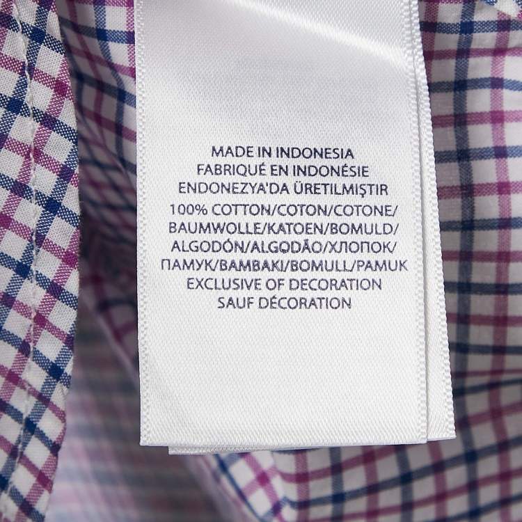 Pre Owned Ralph Lauren Kids Purple Checks Cotton Long Sleeve Shirt 14/16 Yrs 