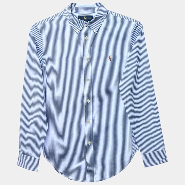 Pre Owned Ralph Lauren Kids Blue Check Cotton Long Sleeve Shirt 14/16 Yrs
