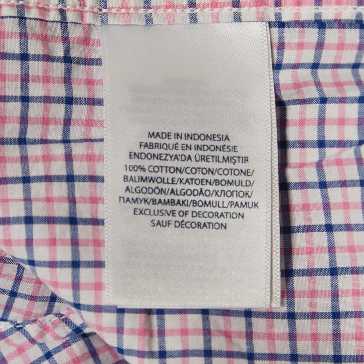 Pre Owned Ralph Lauren Kids Pink/Blue Check Cotton Long Sleeve Shirt 14-16 Yrs