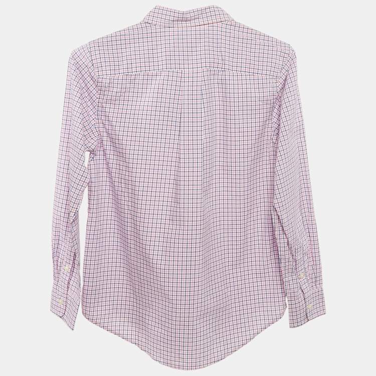 Pre Owned Ralph Lauren Kids Pink/Blue Check Cotton Long Sleeve Shirt 14-16 Yrs