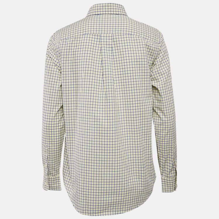 Pre Owned Ralph Lauren Kids Yellow/Blue Check Cotton Long Sleeve Shirt 14/16 Yrs 