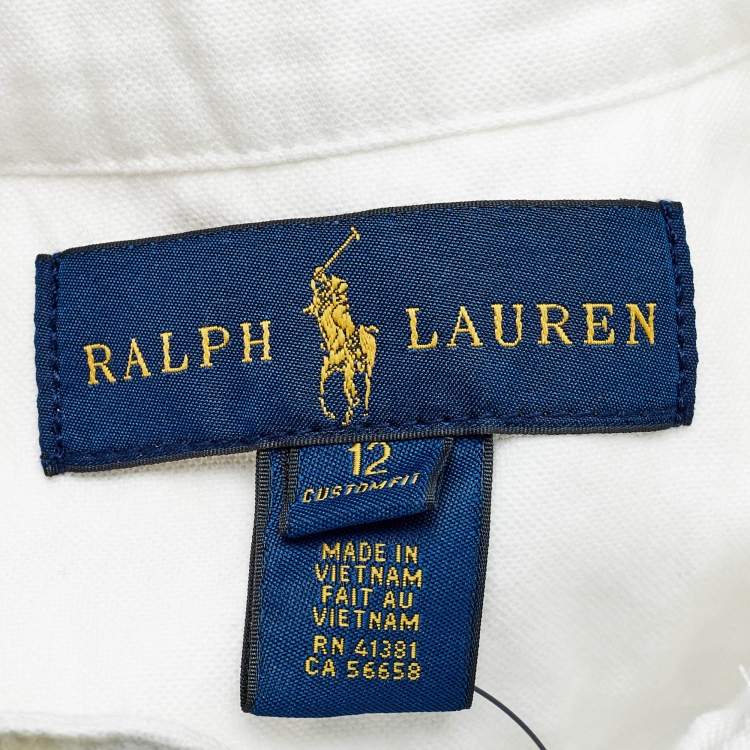 Pre Owned Ralph Lauren Kids White Cotton Shirt 12 Yrs