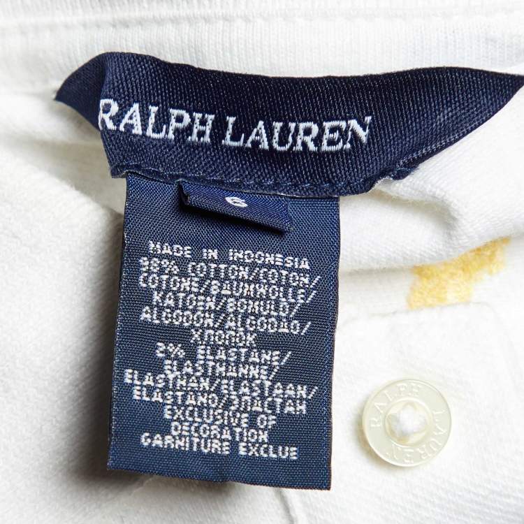 Pre Owned Ralph Lauren Kids White Logo Embroidered Cotton T-Shirt 6 Yrs