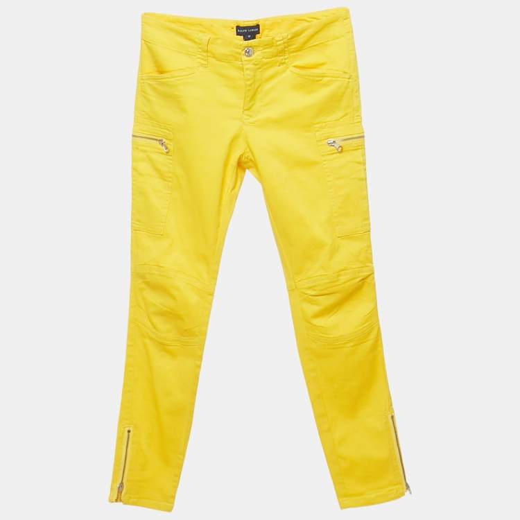 Pre Owned Ralph Lauren Kids Yellow Cotton Skinny Jeans 12 Yrs Waist 26"