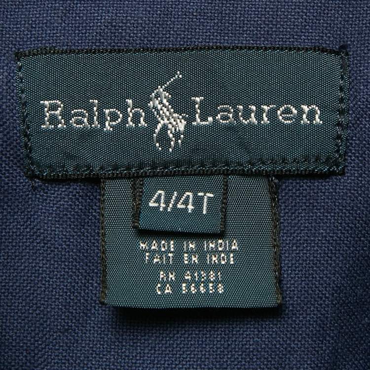Pre Owned Ralph Lauren Kids Blue Cotton Button Down Shirt 4 Yrs 