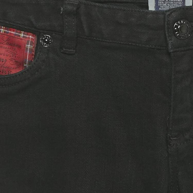 Pre Owned Ralph Lauren Black Denim Skinny Jeans 8 Yrs Waist 23"