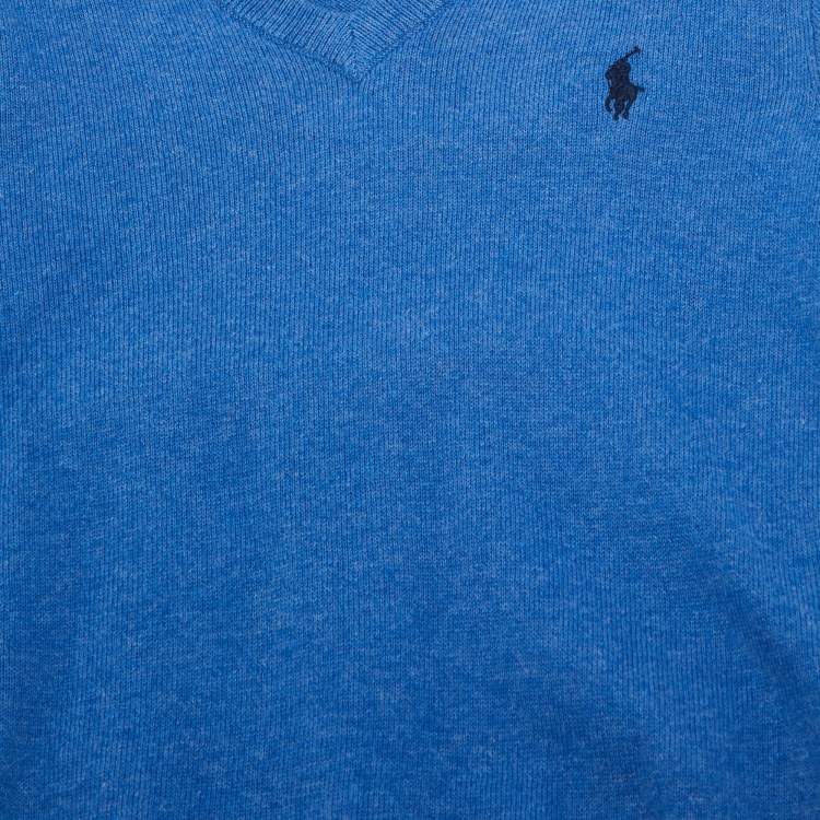 مملوكة مسبقًا Ralph Lauren Kids Blue Wool V-Neck Sweater 4Yrs 