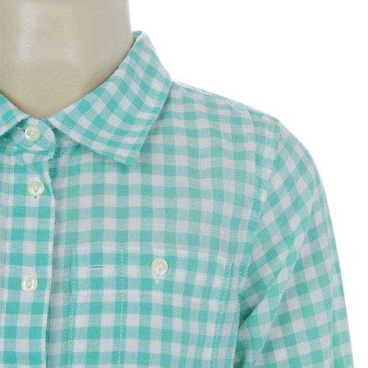 Pre Owned Ralph Lauren White and Green Checked Long Sleeve Button-Down Cotton Shirt 6 Yrs