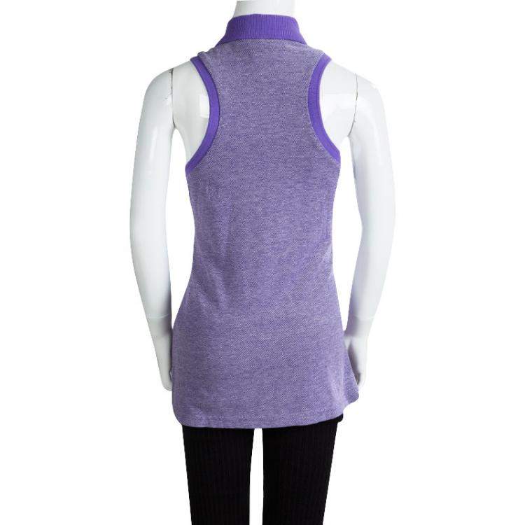 Pre Owned Ralph Lauren Purple Honeycomb Knit Sleeveless Polo T-Shirt 16 Yrs