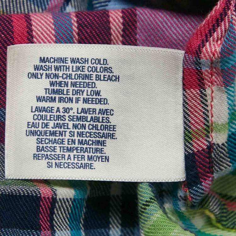 Pre Owned Ralph Lauren Pink/Blue Checks Cotton Ruffled Tunic Top 6 Yrs 