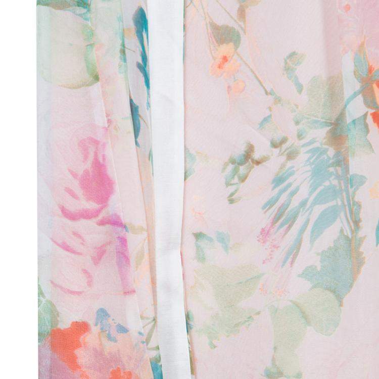 Pre Owned Roberto Cavalli Angels Multicolor Floral Print Silk Dress 6 Yrs
