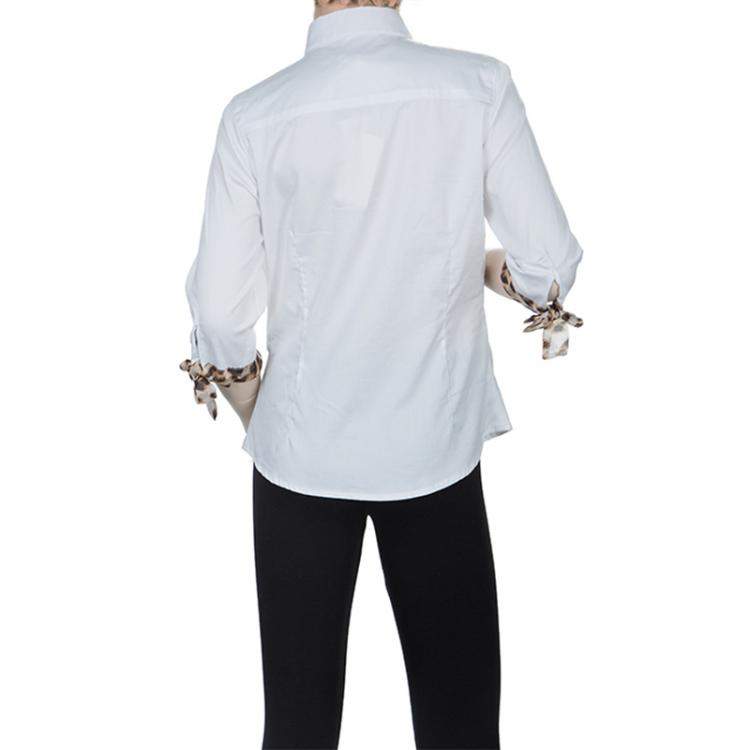 Pre Owned Roberto Cavalli Angels White Ruffle Neck Button Down Shirt 6 Yrs 