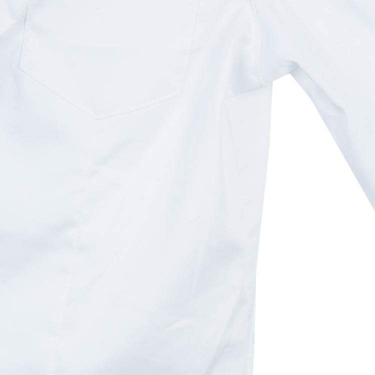 Pre Owned Roberto Cavalli Angels White Ruffle Neck Button Down Shirt 6 Yrs 