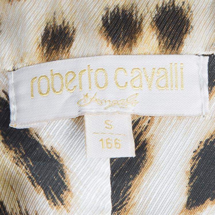 Pre Owned Roberto Cavalli Angels Cream Frill Detail Leather Jacket 12 Yrs 