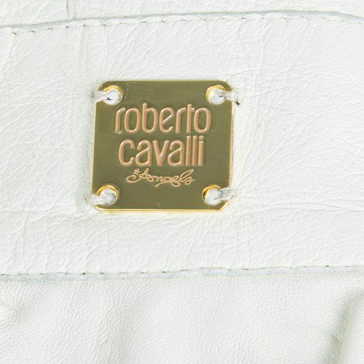 Pre Owned Roberto Cavalli Angels Cream Frill Detail Leather Jacket 12 Yrs 