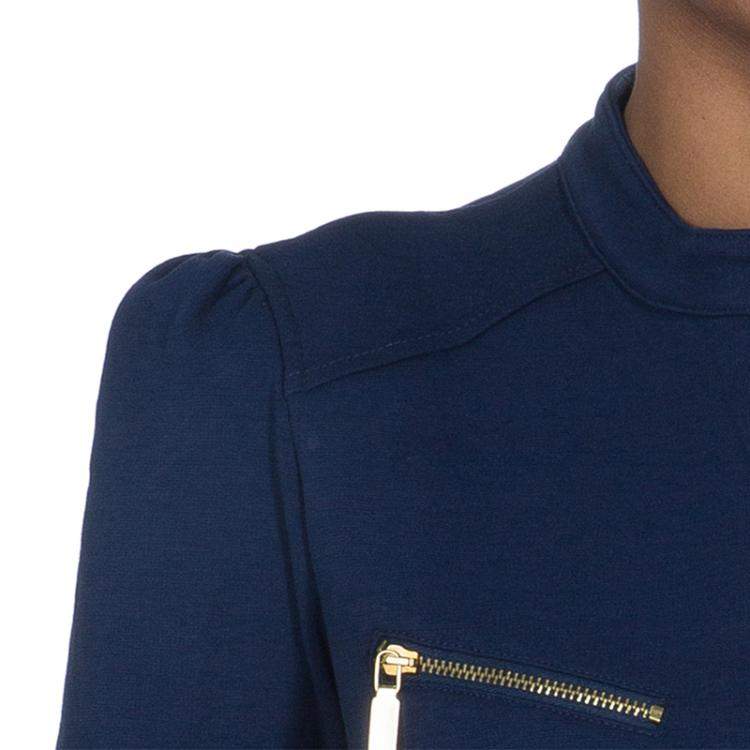 Pre Owned Roberto Cavalli Angels Navy Blue Frill Detail Biker Jacket 8 Yrs 
