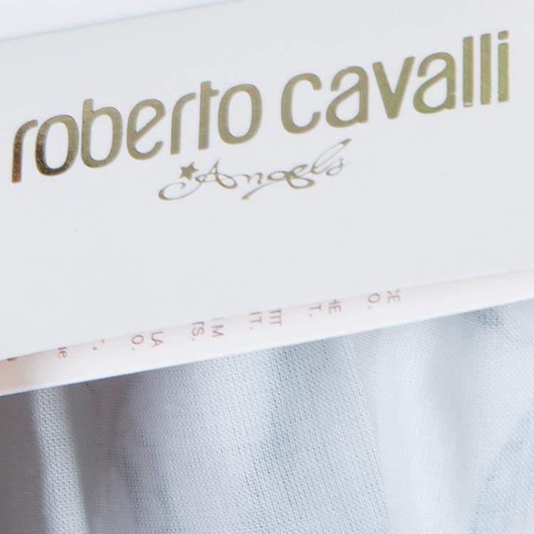 Pre Owned Roberto Cavalli Angels White Printed Tiered Skirt 10 Yrs 
