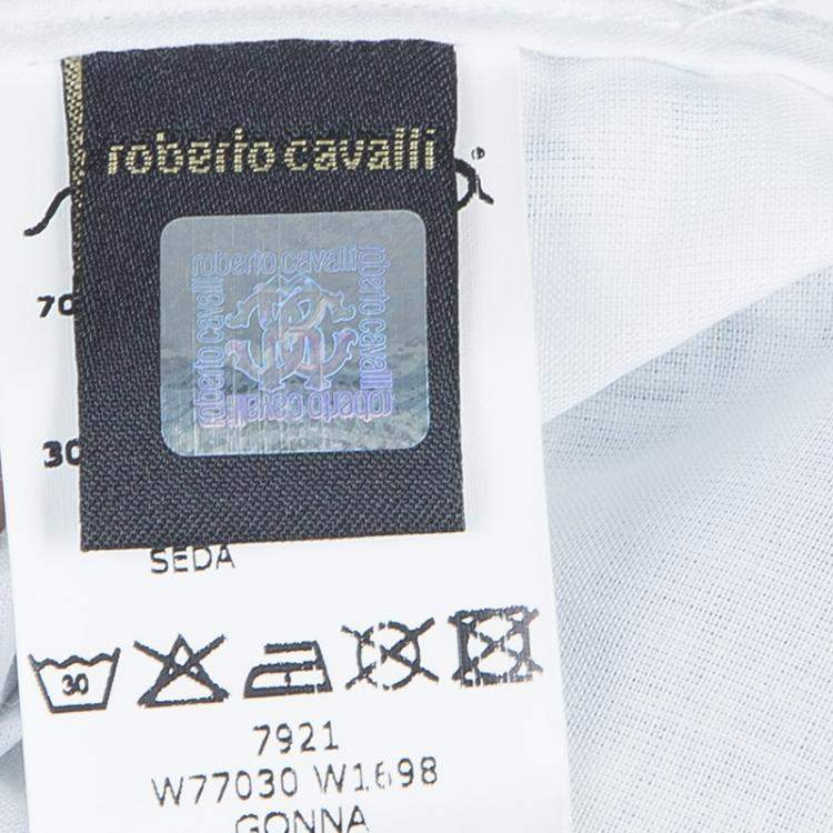 Pre Owned Roberto Cavalli Angels White Printed Tiered Skirt 10 Yrs 