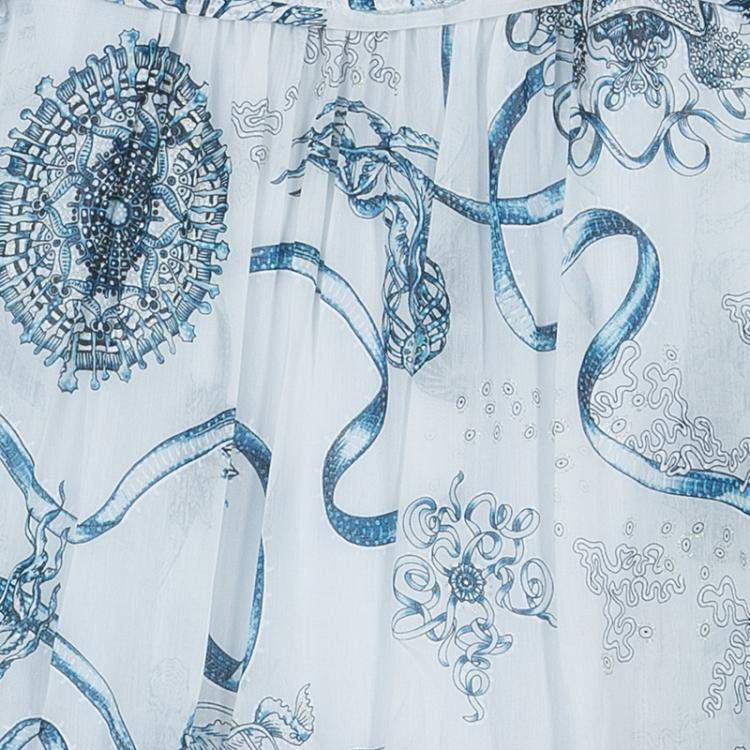 Pre Owned Roberto Cavalli Angels White Printed Tiered Maxi Dress 10 Yrs 
