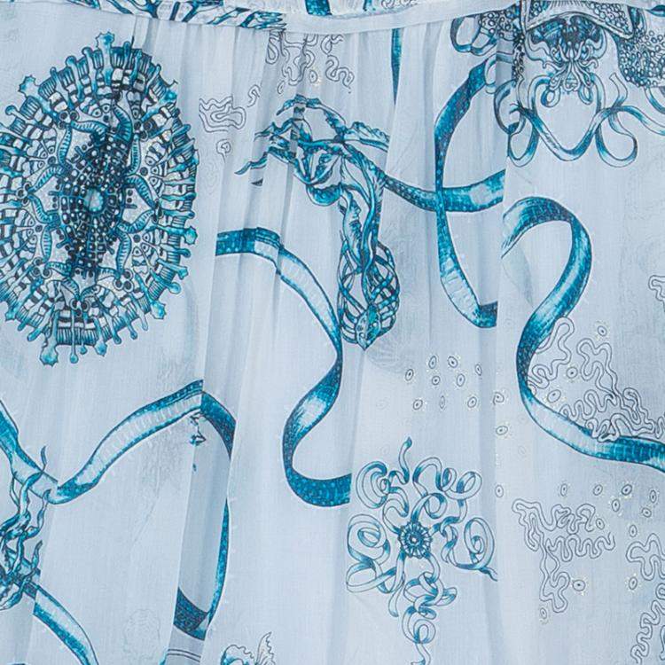 Pre Owned Roberto Cavalli Angels White Printed Tiered Maxi Dress 14 Yrs 