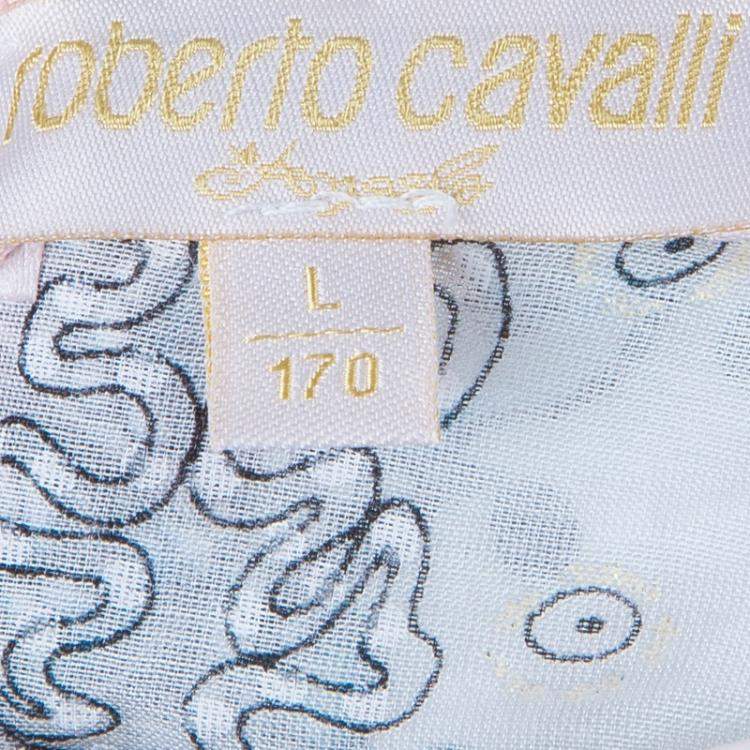 Pre Owned Roberto Cavalli Angels White Printed Tiered Maxi Dress 14 Yrs 