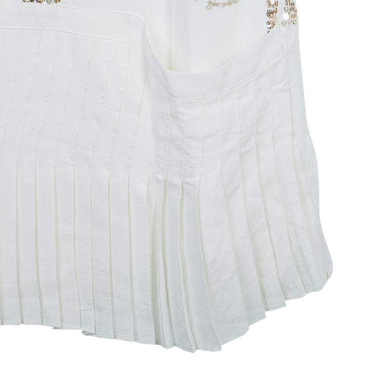 مملوكة مسبقًا Roberto Cavalli Angels White Sequin Embellished Pleated Dress 10 Yrs 