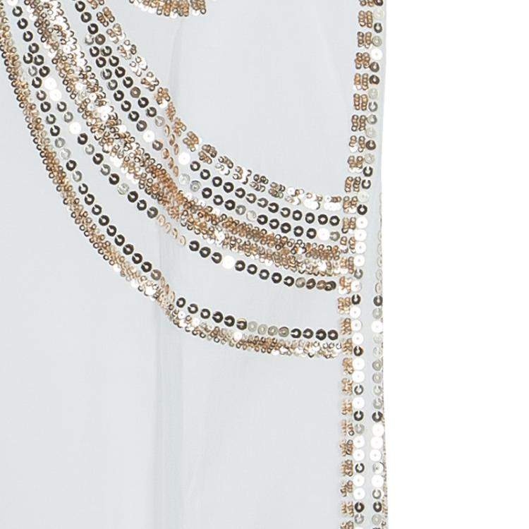 Pre Owned Roberto Cavalli Angels White Sequin Embellished Sleeveless Dress 14 Yrs 