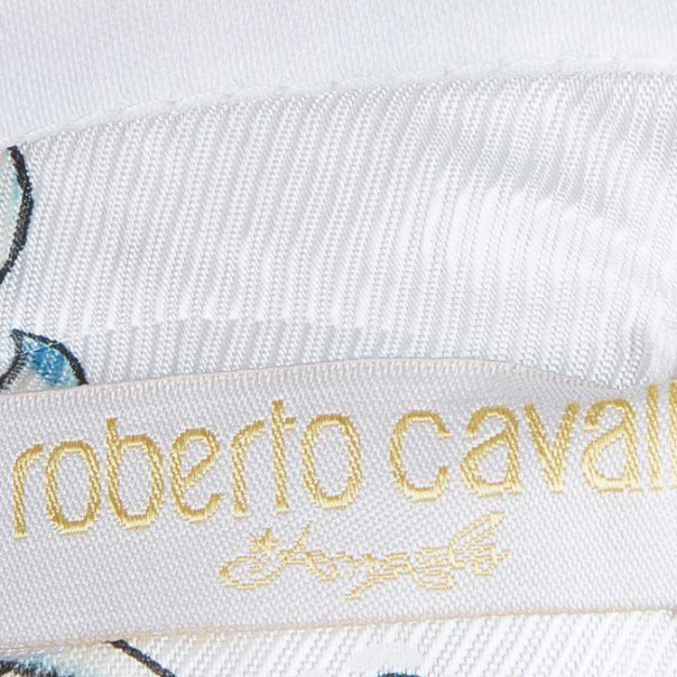 Pre Owned Roberto Cavalli Angels White Leather-Trim Jacket 8 Yrs 