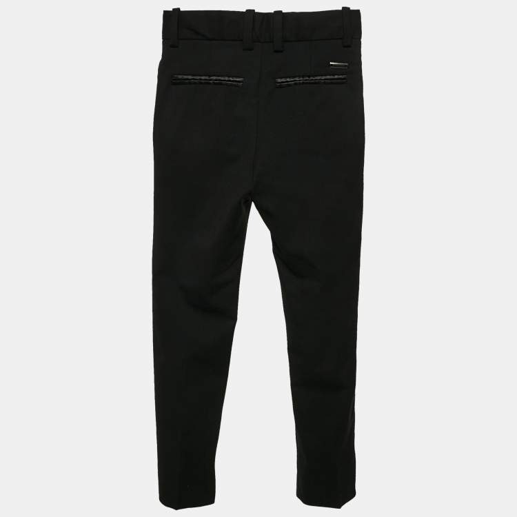 Pre Owned Roberto Cavalli Black Wool Side Trimmed Trousers 6 Yrs