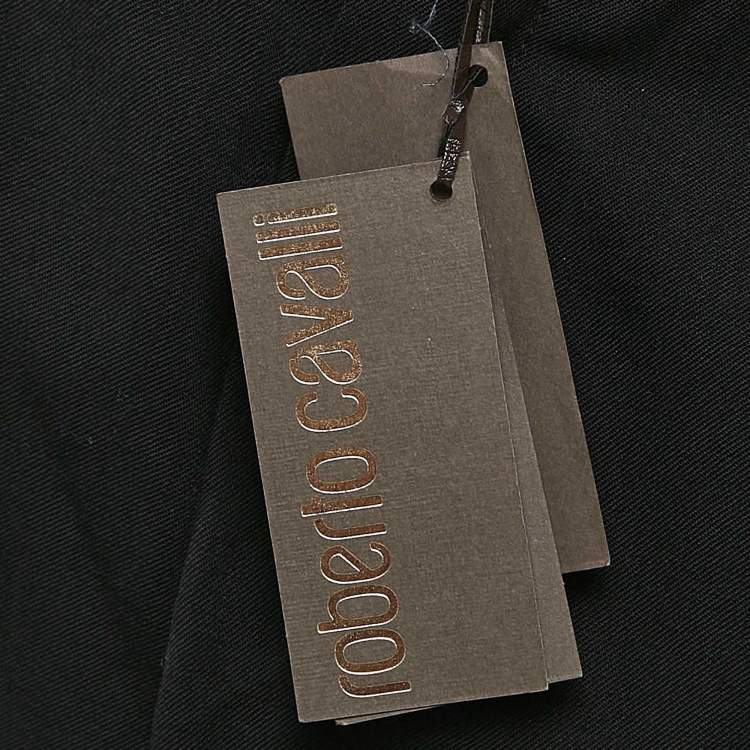 Pre Owned Roberto Cavalli Black Wool Side Trimmed Trousers 6 Yrs
