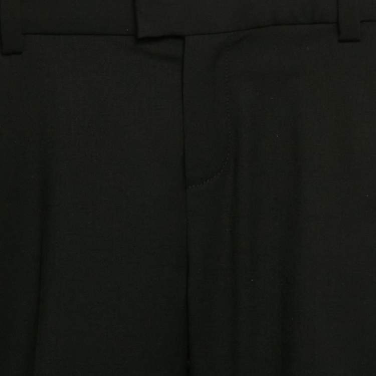 Pre Owned Roberto Cavalli Kids Black Wool Gabardine Side Trimmed Pants 8 Yrs