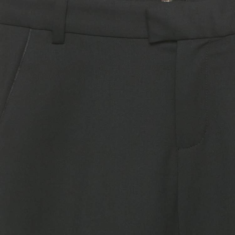 Pre Owned Roberto Cavalli Boys Black Black Wool Formal Pants XS