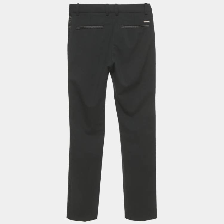 Pre Owned Roberto Cavalli Boys Black Black Wool Formal Pants XS