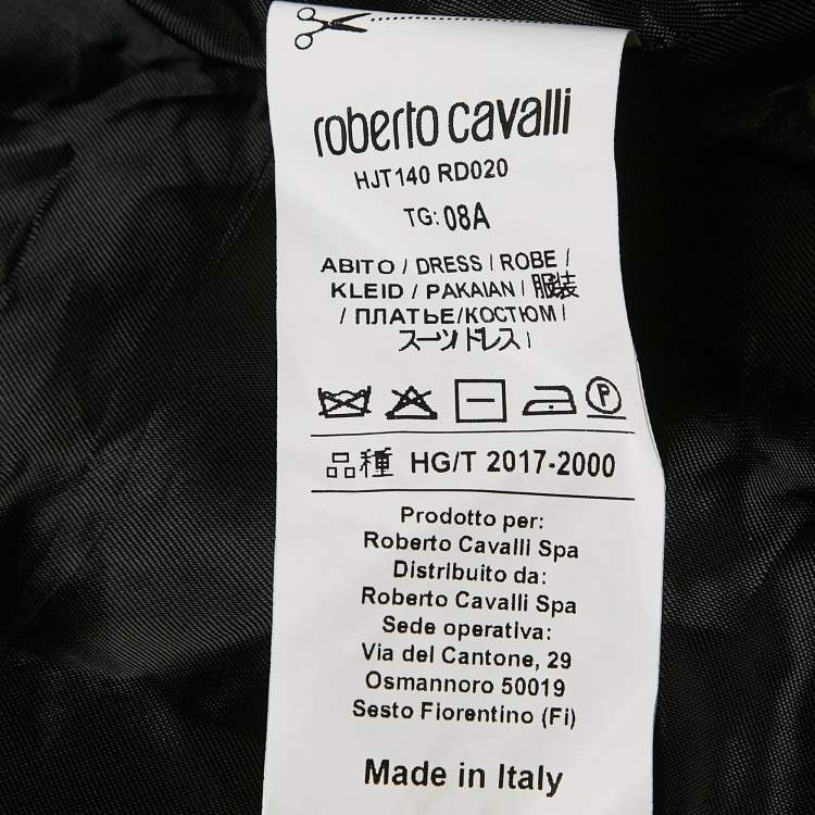Pre Owned Roberto Cavalli Kids Multicolor Printed Satin and Knit Dress 8 Yrs
