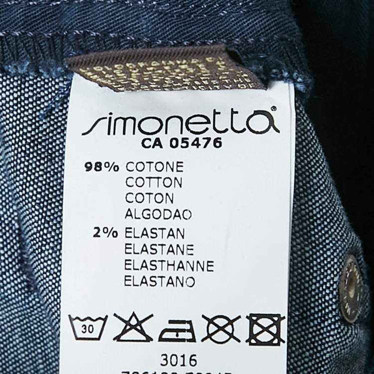 مملوكة مسبقًا Roberto Cavalli Navy Blue Striped Denim Jeans 10 Yrs