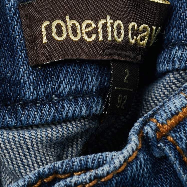 Pre Owned Roberto Cavalli kids Blue Faded Denim Jeans 2 Yrs