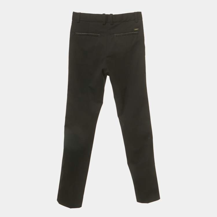 Pre Owned Roberto Cavalli Kids Black Wool Satin Side Band Trousers 10 Years 