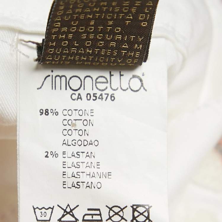 Pre Owned Roberto Cavalli Kids White Sequin Jersey Set L (12/14Yrs)