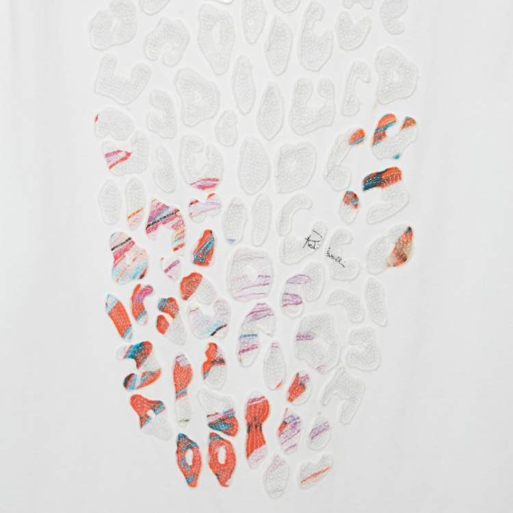 Pre Owned Roberto Cavalli Kids White Sequin Jersey Set L (12/14Yrs)