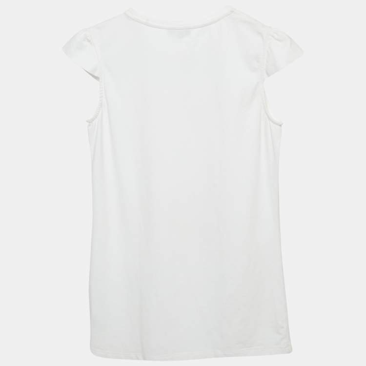 Pre Owned Roberto Cavalli Kids White Sequin Jersey Set L (12/14Yrs)